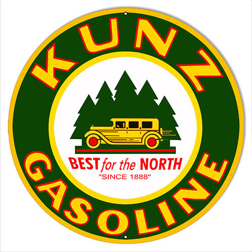 Vintage Style Metal Sign Kunz Gasoline 18x18 | eBay