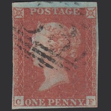 I20_22 GB QV 1841 1d RED-BROWN PLATE 100 SG8-B1(1) CF FU 4 MARGINS