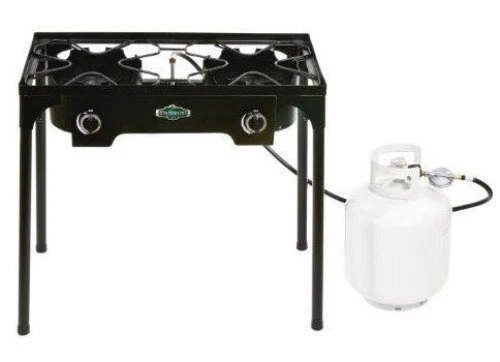 Propane Stove Stand 2 Burner Cast Iron HeavyDuty Black Easy Hookup  Transportable | eBay