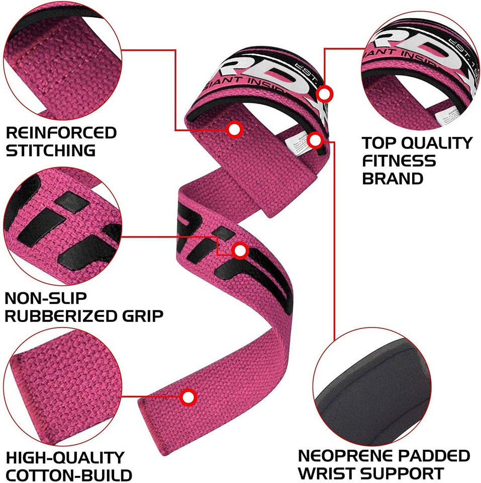 RDX Figure 8 Lifting Straps - Anti-Slip Weight Lifting Straps For Deadlifts & Powerlifting