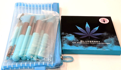 DaizyKat Cosmetics BLUEBERRY EYESHADOW PALETTE & Neon Blue Brush Set