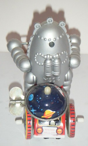 Baby'Bot Mechanical Wind-Up Robot Motorcyclist Toy - Picture 2 of 6
