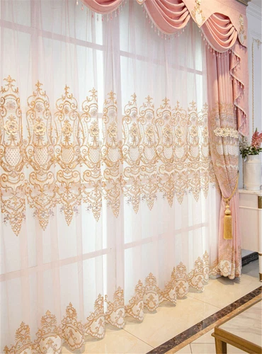 Luxury European 3D Floral Embroidery Blackout Curtain for Living Room 1 Panel - Picture 38 of 40