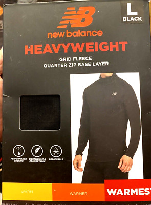 New Balance Grid Fleece Quarter Zip Base Layer Top-Heavyweight Men LARGE NIB B10