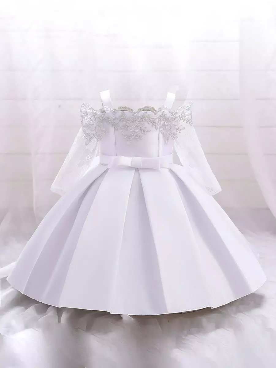 Vestidos Blanco Para Niñas de Encaje Princesa Fiesta Quince Boda Cumpleaño | eBay