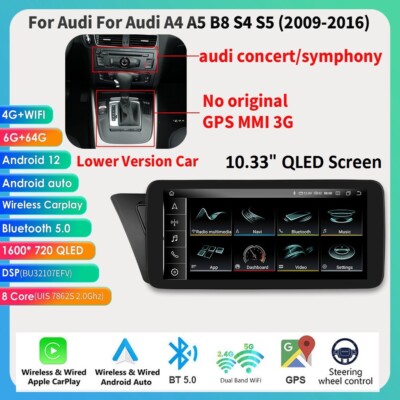 6+64GB Android 8Kern CarPlay Autoradio GPS Navi DAB Für Audi A4 B8 A5 S5 2009-16