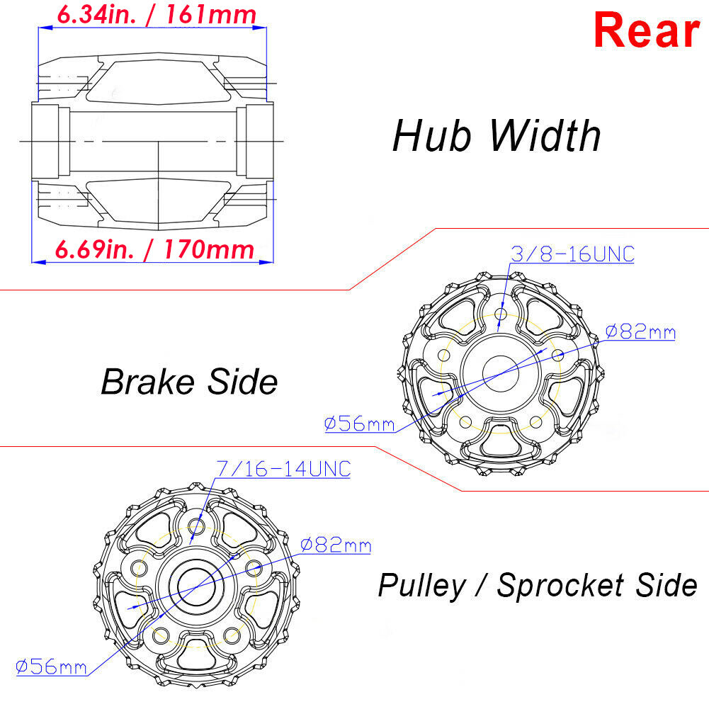 18" Fat Spoke Rear Wheel Rim for Harley Heritage Softail Deluxe Dyna Wide Glide