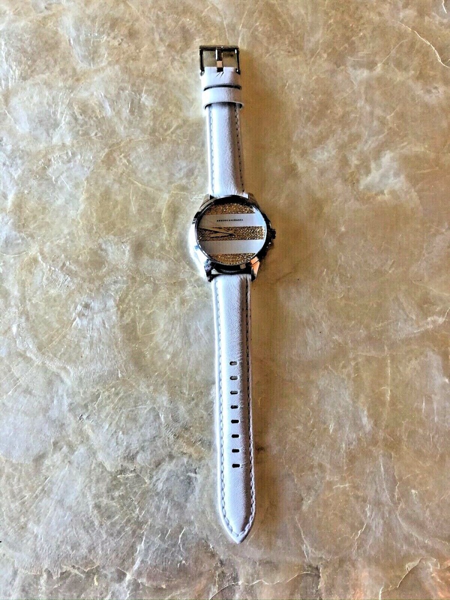AX5240 Armani Exchange White Leather Glitz Watch Armani Exchange Women main image 4
