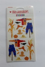 NEW Mrs. Grossman's Stickers 3 Sheets Sticker Strip Giant Scarecrow Fall No Acid