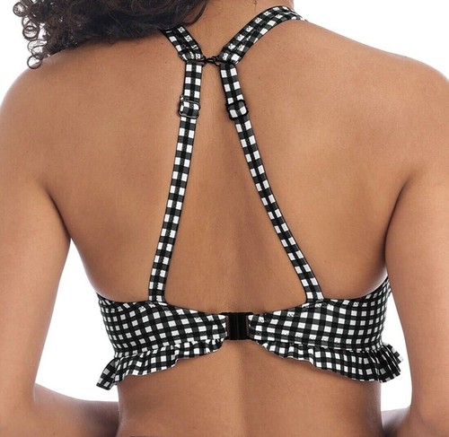 Nuevo sujetador de bikini Freya a cuadros negro blanco talla 30F High Apex 201913 - Imagen 11 de 12