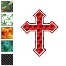 Outlined Cross, Vinyl Decal Sticker, 40 Patterns & 3 Sizes, #6819