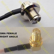 USA-CA RG174 UHF Female Angle Bulkhead to SMA FEMALE ANGLE Coaxial RF Pigtail C