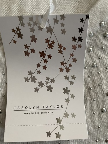 Carolyn Taylor Women's Pullover Sweater Top V-neck White Scarf Set Size Large - Picture 8 of 12