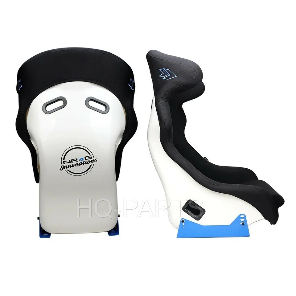 NRG GAMING SIMULATOR FIXED BACK BUCKET RACING SEAT FIBER GLASS LARGE BLACK - Image 2 of 4