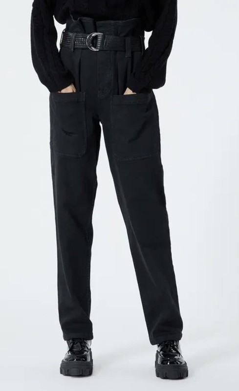 NWT The Kooples Womens Black High Waist Straight Leg Pants Jeans 27