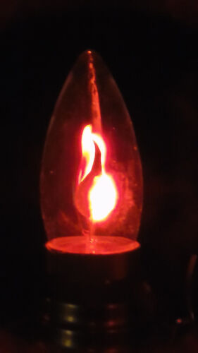 FLICKER FLAME CLEAR LIGHT BULB 3w 3 watt CA-8 CANDELABRA BASE FIRE 1500 HOURS - Picture 2 of 2