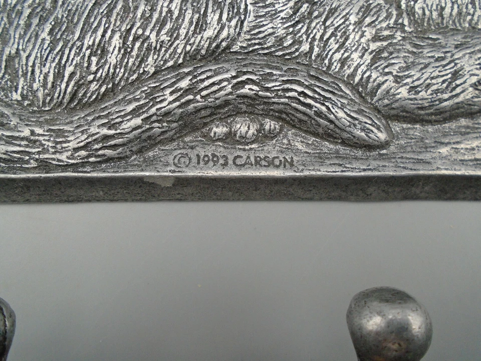 Vintage Carson Silver Tone Kitty Cat Wall 3 Hook Coat Hanger Organizer 1993 - Image 4 of 4