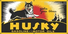 HUSKY GASOLINE GAS STATION VINTAGE OLD SCHOOL SIGN REMAKE BANNER SIZE OPTION