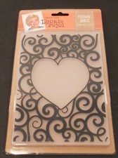 LEONIE PUJOL EMBOSSING FOLDER NEW Heart Forever Swirls