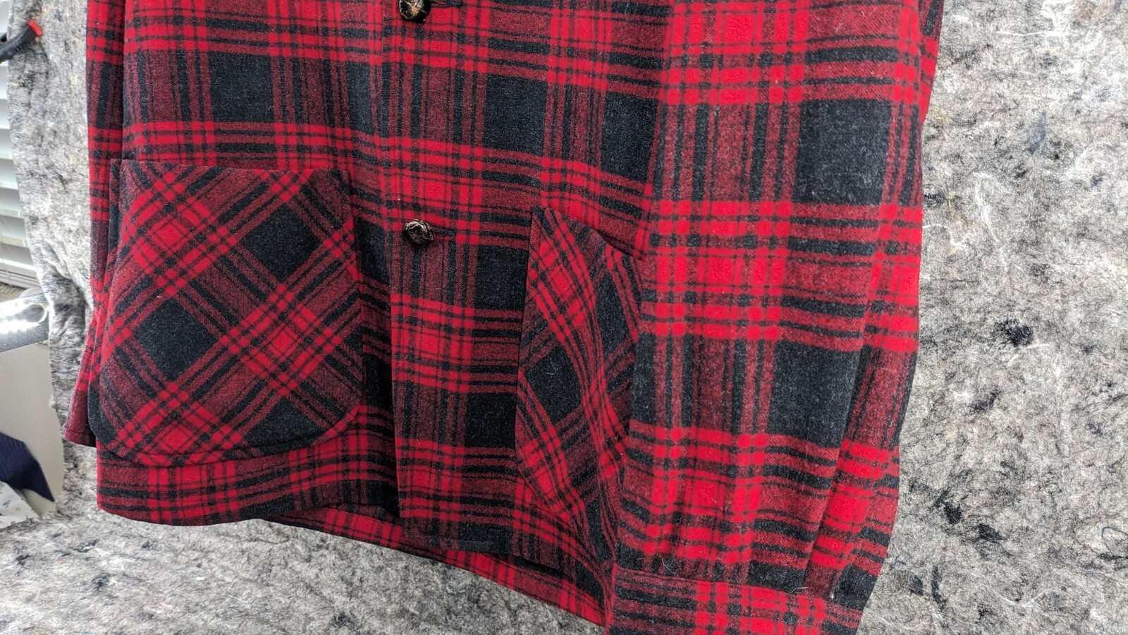 PENDLETON Red Wool Jacket Shadow Plaid Vintage Me… - image 8