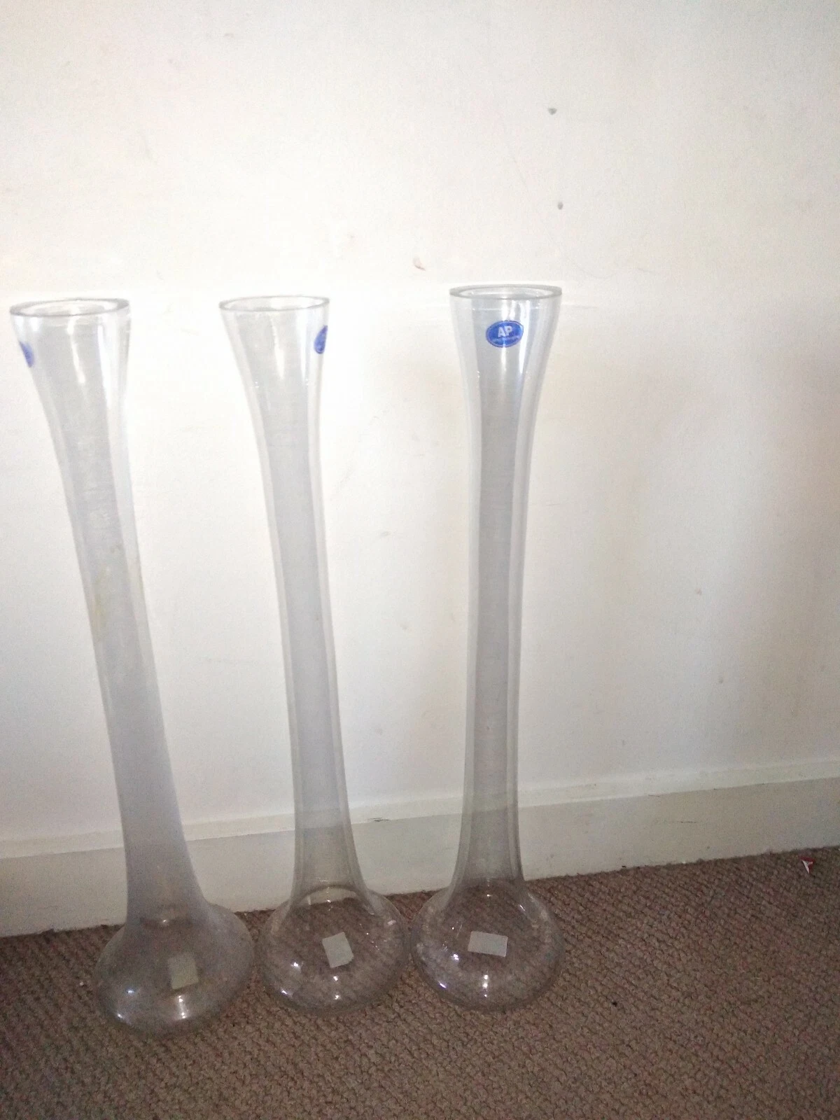 Very Tall Clear Glass Vase 50 cm high In London 3 available