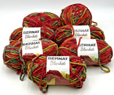  5  SKEINS BERNAT BLANKET HARVEST YARN 5.3 OZ EACH 161200 100 POLYESTER