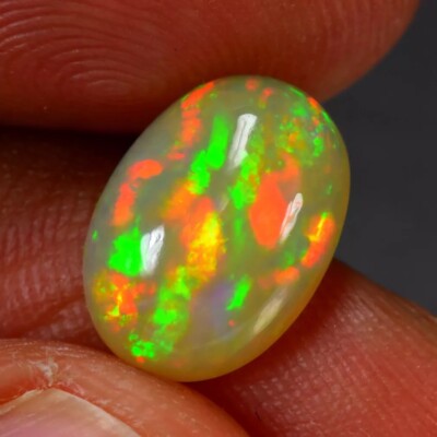 5 Ct 100% Natural Ethiopian Fire Opal Certified Play of Color Gemstone