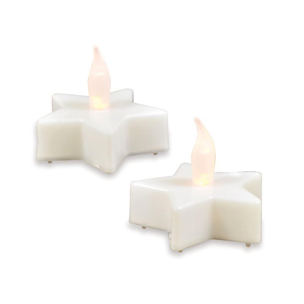 Riffelmacher LED Teelicht Stern 2er Установил flackernde Flamme LED для декорирования Kerze