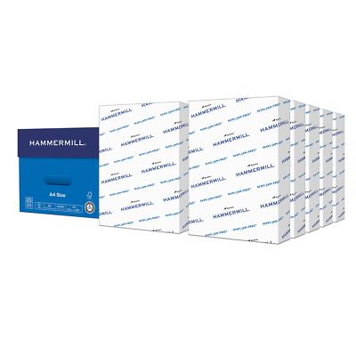 Hammermill 20Lb A4 Copy Paper 5000 Sheets 10 Reams Bright White Jam Free