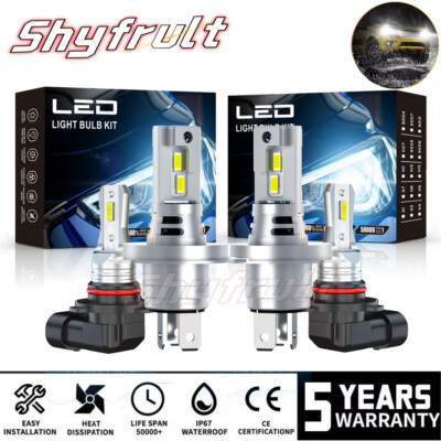Fit Pontiac Vibe 2003-2008 Combo LED Headlight Kit Hi+Lo+Fog Light Bulbs H4+9145