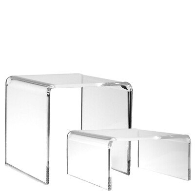 Clear Acrylic Risers-Set of 2 Assorted Sized Plexi Glass Display Stands ...