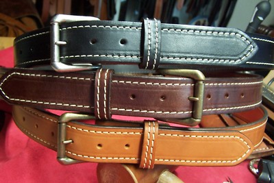 Heavy Duty 1 1/2'' Wide CCW Gun Bridle Leather Belt  Stitched Belt 1.5 inch