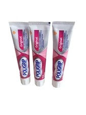 SUPER Strong POLIGRIP Denture Adhesive Cream Original 2.40oz Exp:6/25, Pack Of 3