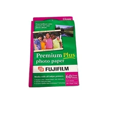 NEW Fujifilm Premium Plus Photo Paper 60 Glossy Sheets 4 X 6” Works W All Inkjet