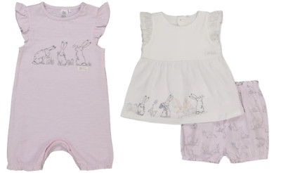 ''GUESS HOW MUCH I LOVE YOU'' BABY MÄDCHEN TOP & SHORTS SET ODER FLIEDER STRAMPLER - Neu
