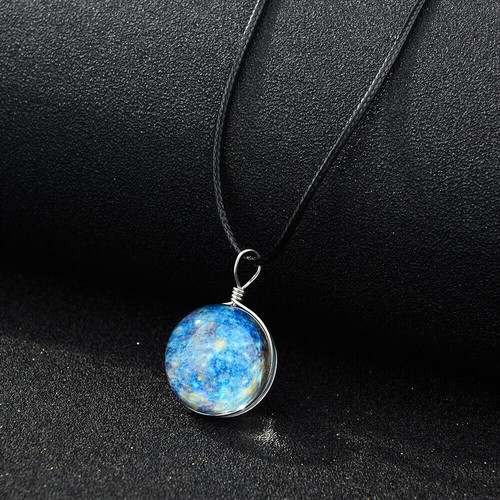 Retro Galaxie Universum Nebel Weltraum Glas Kugel Anhänger Leuchten im Dunkeln Halskette - Bild 8 von 16