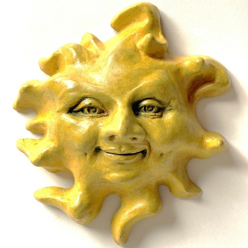Cute Amber Sun Sculpture, Wall Art for All Seasons, Original Home Decor - Picture 4 of 11