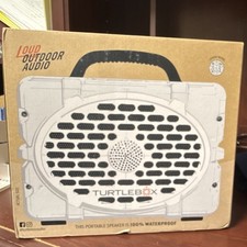Turtlebox Loud Outdoor Audio Portable Waterproof Speaker, White