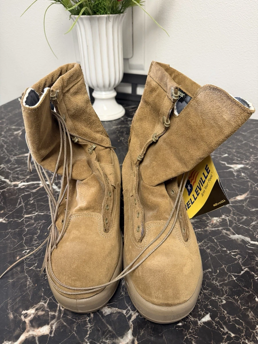 Belleville ICWR Combat Boots Mens 8.0 R Tan Suede Gore-Tex Vibram Sole USA Made Men main image 2
