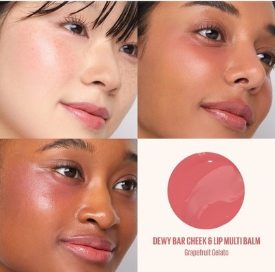 Kaja Dewy Bar Cheek & Lip Balm Shade Grapefruit Gelato Retail Box. MSRP $25