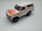 Vintage 1980 Hot Wheels White Ford Bronco Red Motorcycle Flames Built Ford SL15