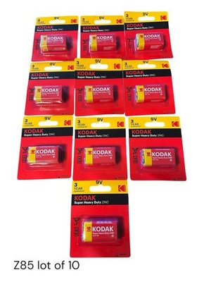 NEW SEALED Kodak 9V, 9 Volt Carbon Zinc Super Heavy Duty Battery Lot Of 10