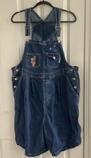 Vtg Disney Winnie The Pooh Hunny Pot Overall Shorts Med Adjustable Strap