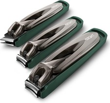 Nail Clippers Set-3 Pack,Fingernail Clippers Toenail Clipper for Men Women,Nail