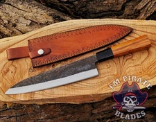 Handmade Japanese Chef Knife 16” High Carbon Steel Kitchen Knife W Wood Handle.