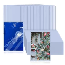 50 Pack 4" x 6" Rigid Print Protectors, Clear Waterproof Hard Plastic Page Sh...