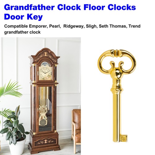 Chiave di ricambio per porta orologio del nonno Ridgeway Nonno, piccola, oro  - Foto 2 di 7
