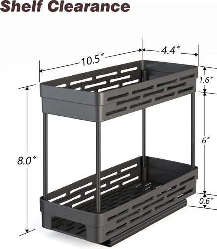 2 Pack Pull Out Spice Rack Organizer for Cabinet, Slide Out Spice Racks Organize - Picture 4 of 9