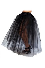 Roma Full Length Petticoat Black Sheer 10039