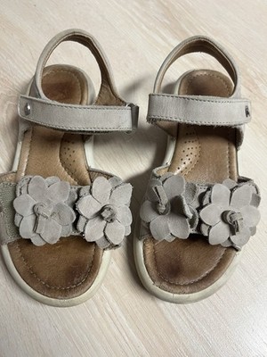 Leder Sandalen Gr. 29 Hellgrau/beige